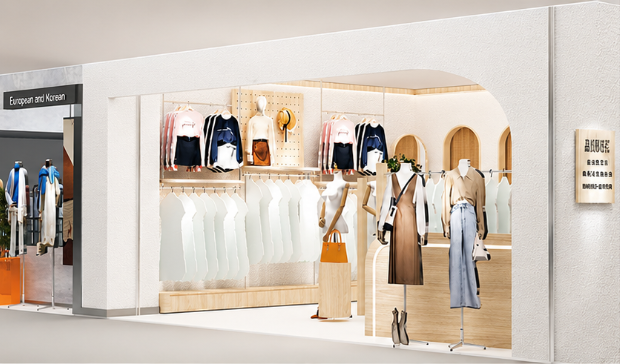 Clothing store display rack 86