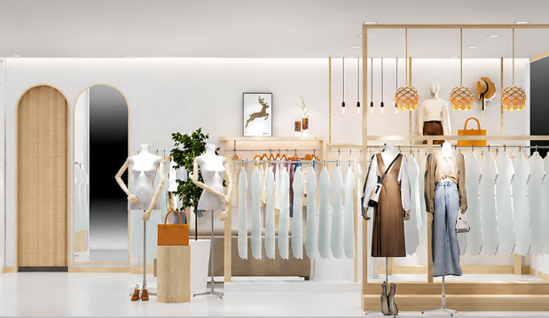 Clothing store display rack 87